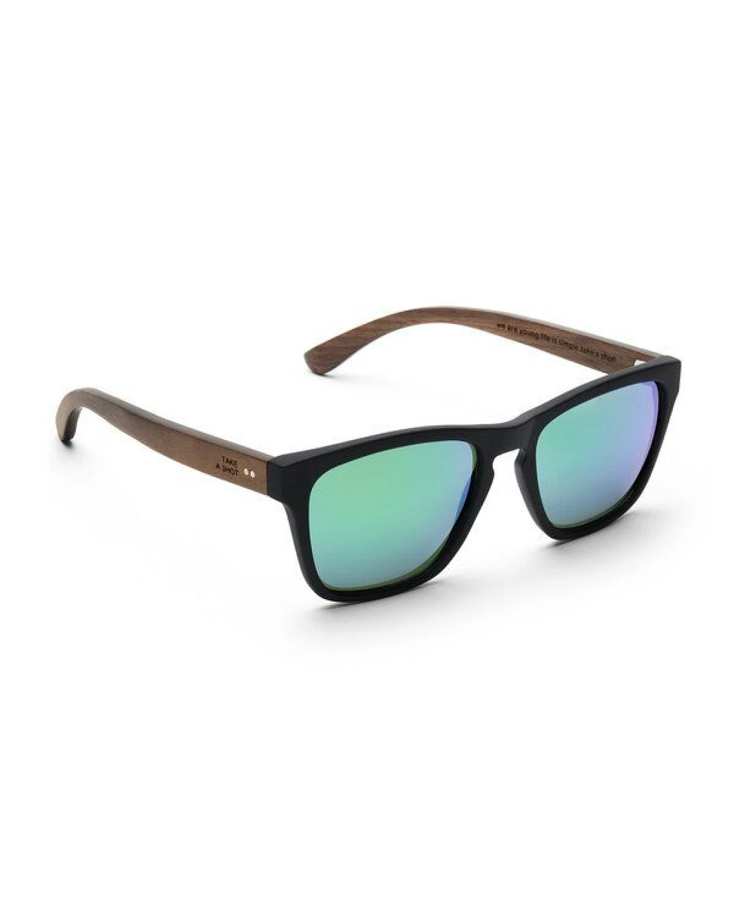 TAKE A SHOT Holz Sonnenbrille Eckig für Herren im Sportlichen Design – Ansicht 2