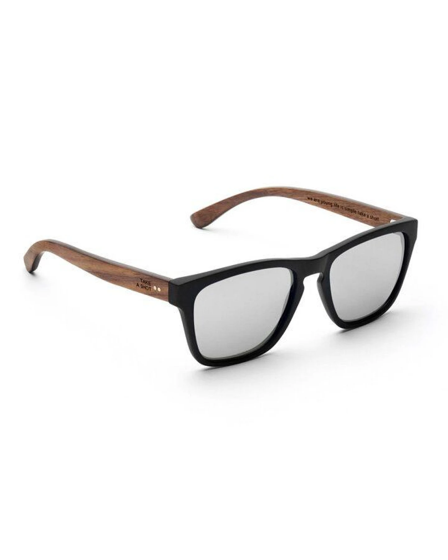 TAKE A SHOT Holz Sonnenbrille Eckig für Herren im Sportlichen Design – Ansicht 2