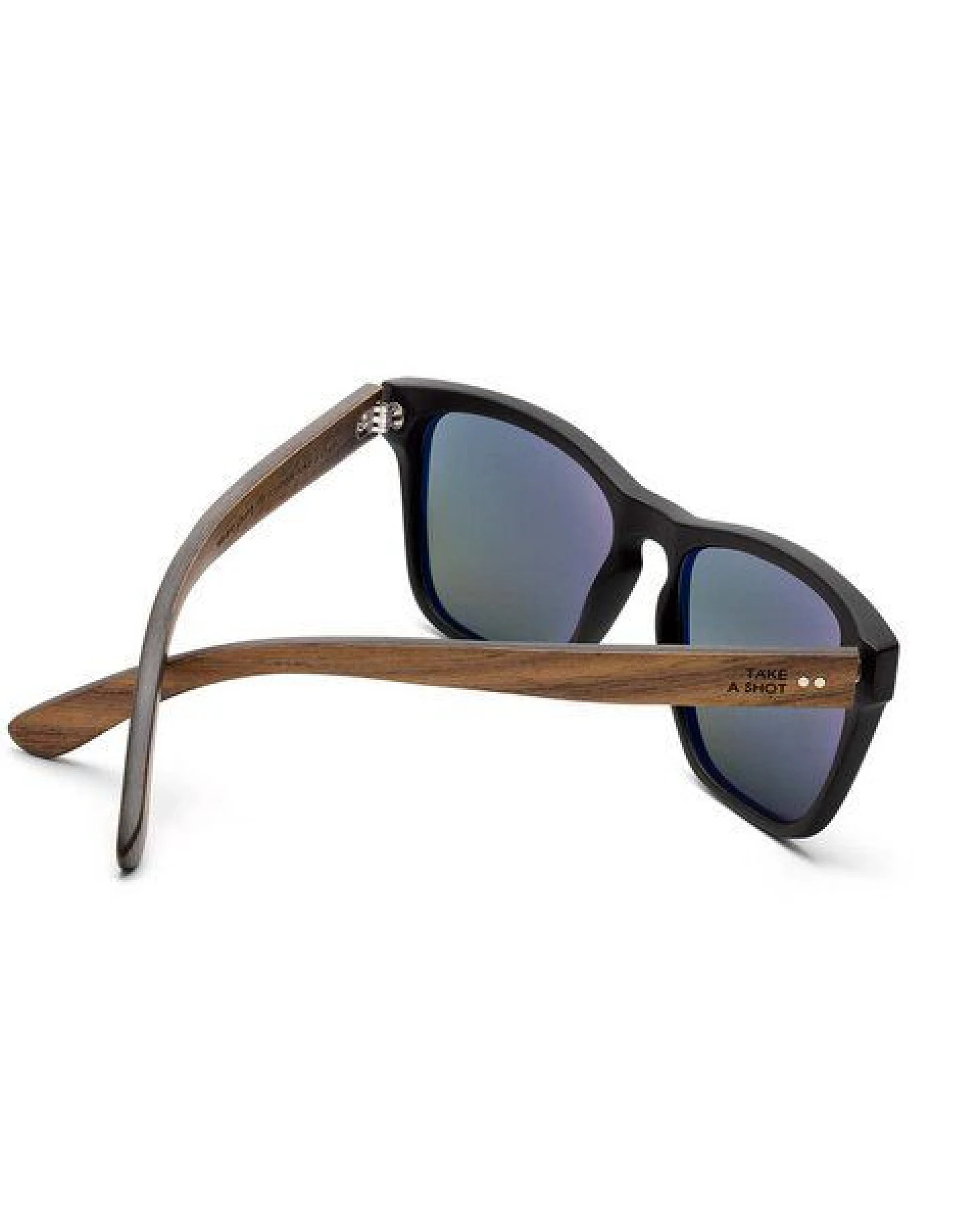 TAKE A SHOT Holz Sonnenbrille Eckig für Herren im Sportlichen Design – Ansicht 3