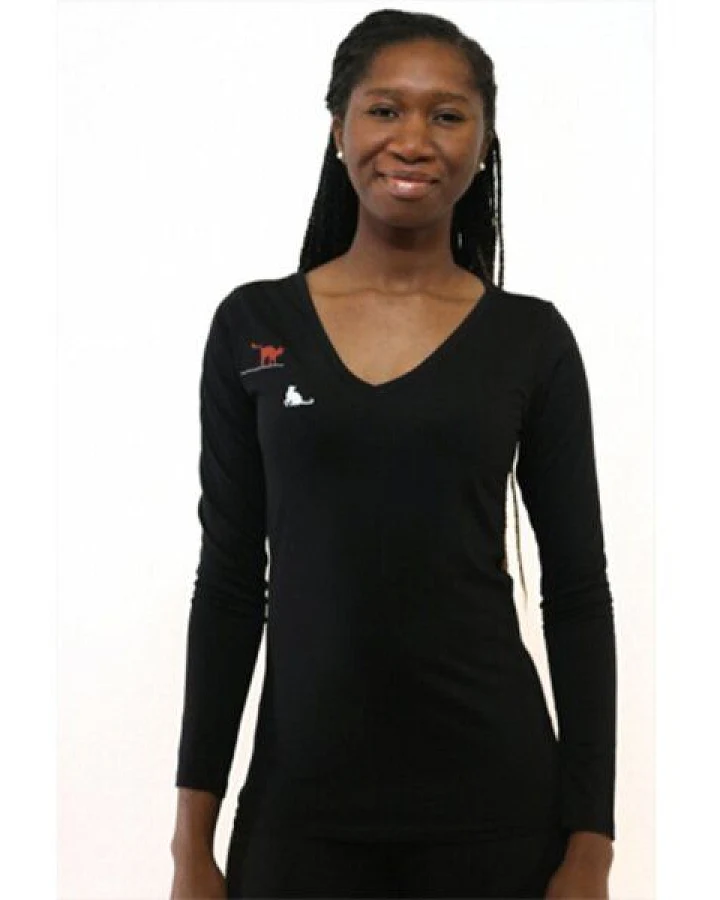 Spangeltangel Langarm-Shirt "Katzen", schwarz, Damenshirt, Siebdruck