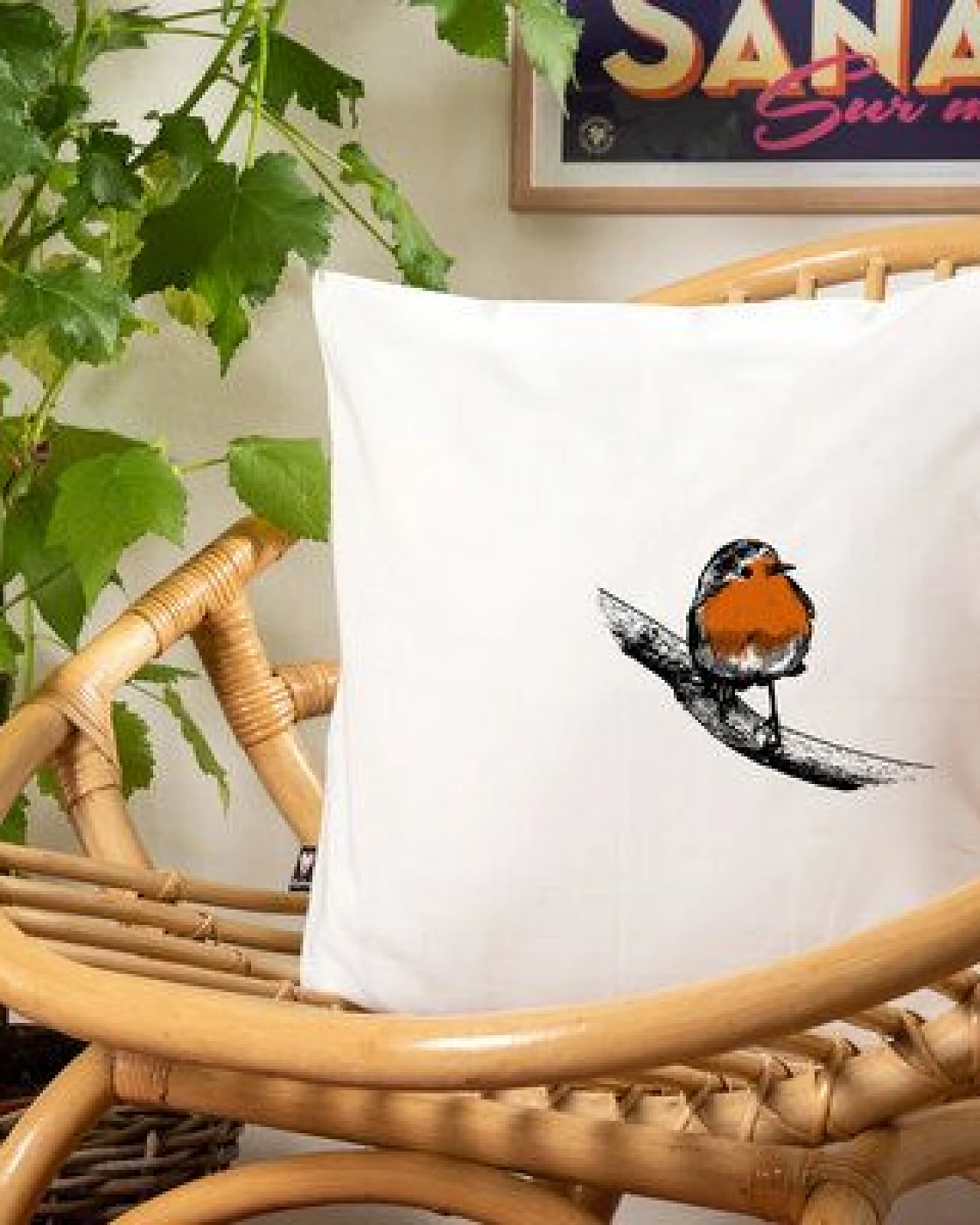 Hirschkind Bio-Kissenbezug 'Rotkehlchen', 40*40cm – Ansicht 2