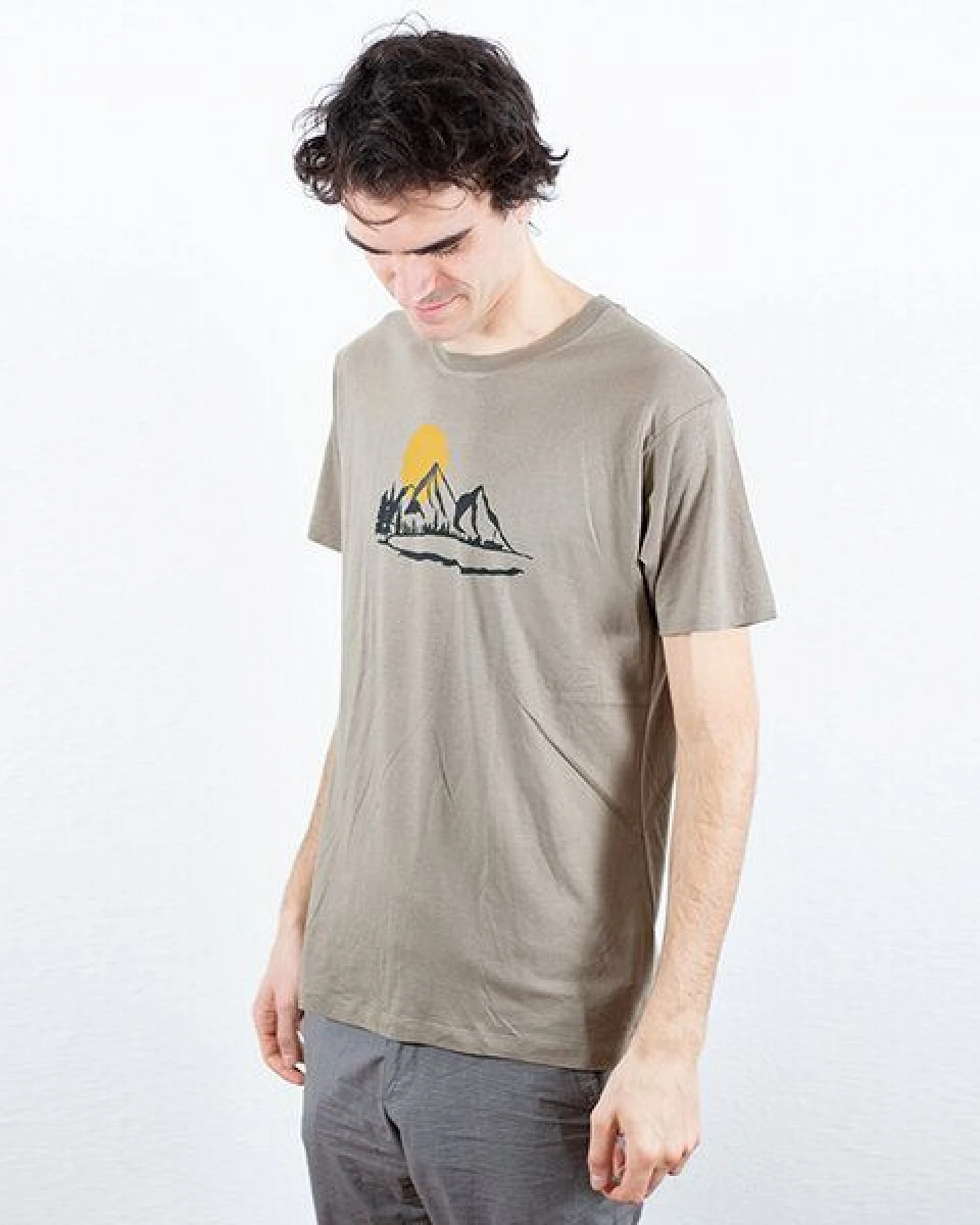 Spangeltangel T-Shirt "Bergluft", nachhaltig, Herren - Natur Bio-Baumwolle Berge Bergsee – Ansicht 3