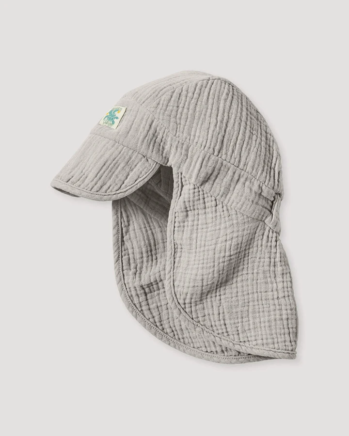 hessnatur Baby Musselin Schirmmütze aus Bio-Baumwolle - beige - Größe 41/43