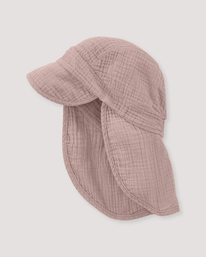 hessnatur Baby Musselin Schirmmütze aus Bio-Baumwolle - rosa - Größe 41/43
