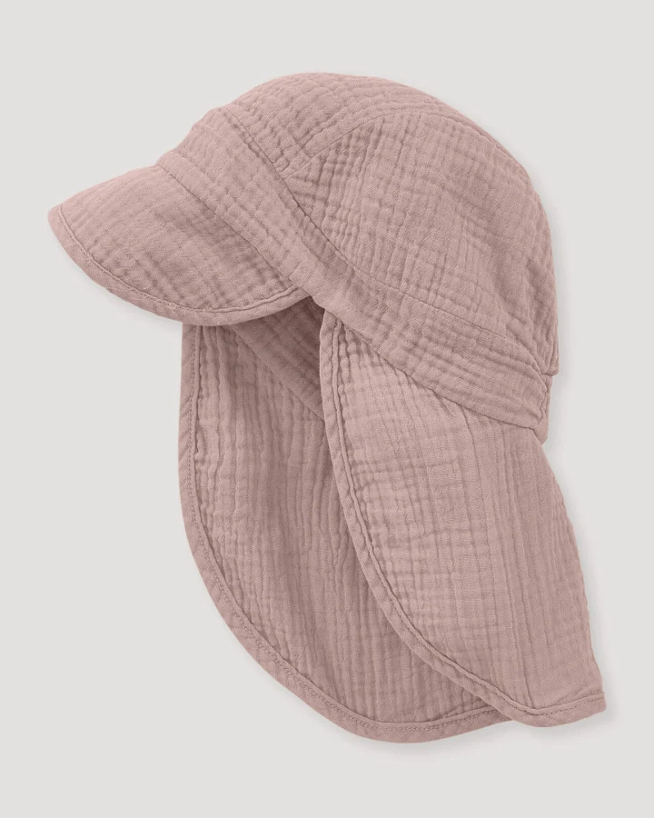 hessnatur Baby Musselin Schirmmütze aus Bio-Baumwolle - rosa - Größe 41/43