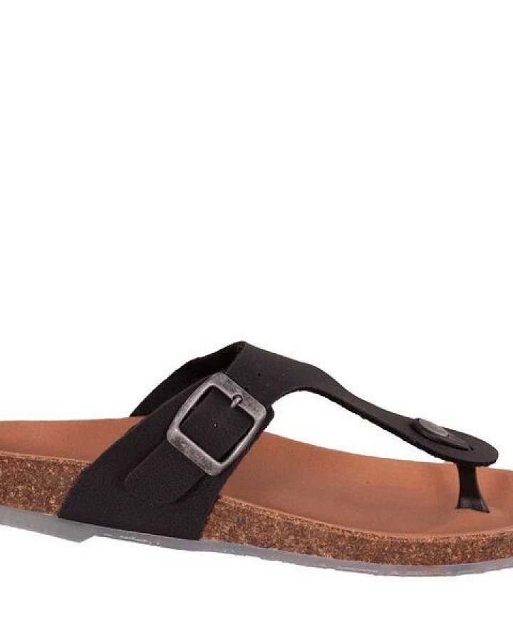 Shoezuu Vegan Vegane Toe Post Zehentrenner Sandalen schwarz