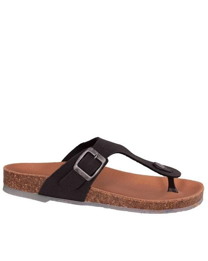 Shoezuu Vegan Vegane Toe Post Zehentrenner Sandalen schwarz