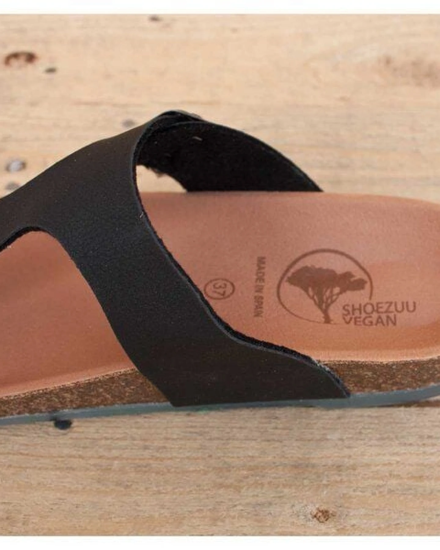 Shoezuu Vegan Vegane Toe Post Zehentrenner Sandalen schwarz – Ansicht 3