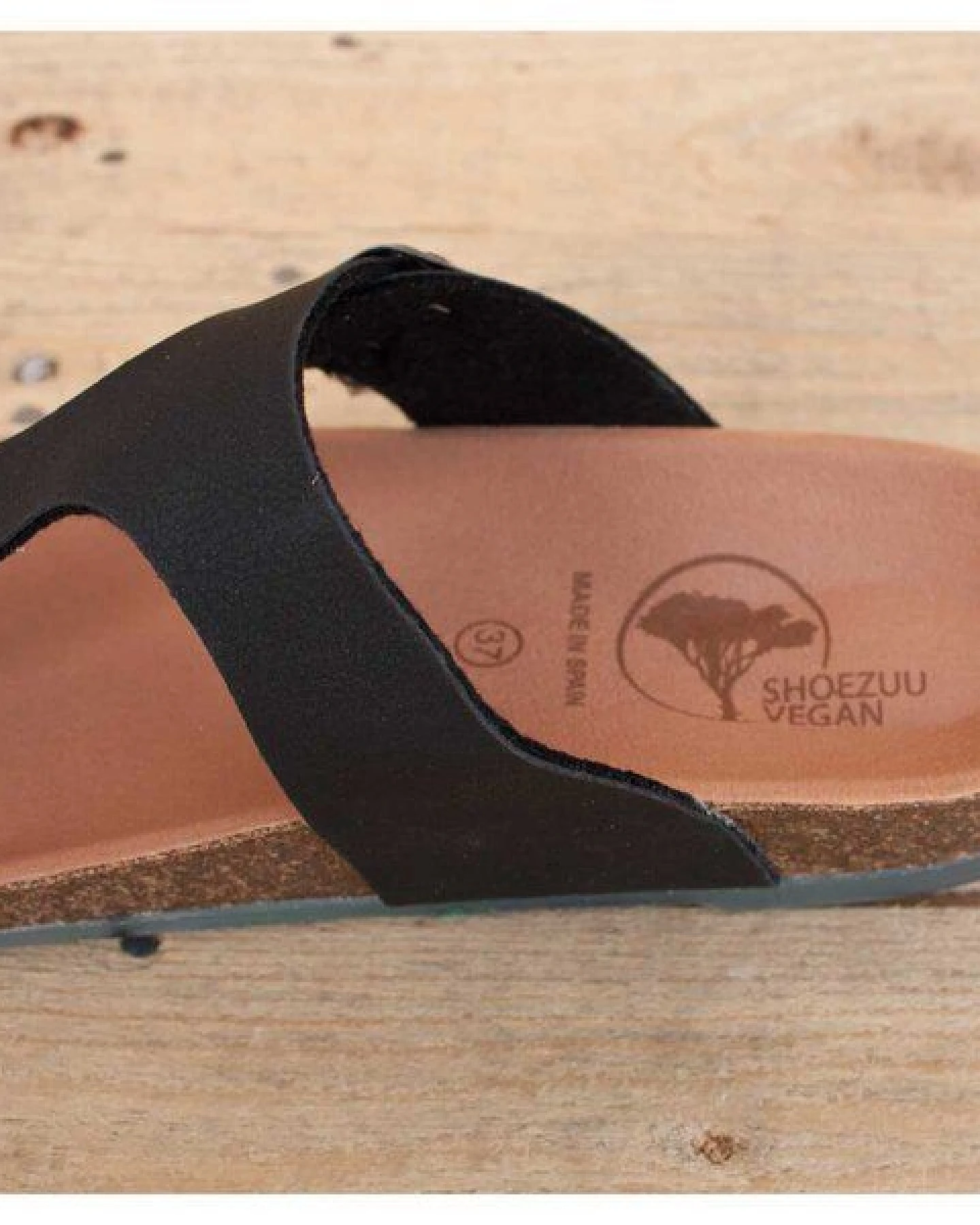 Shoezuu Vegan Vegane Toe Post Zehentrenner Sandalen schwarz – Ansicht 3