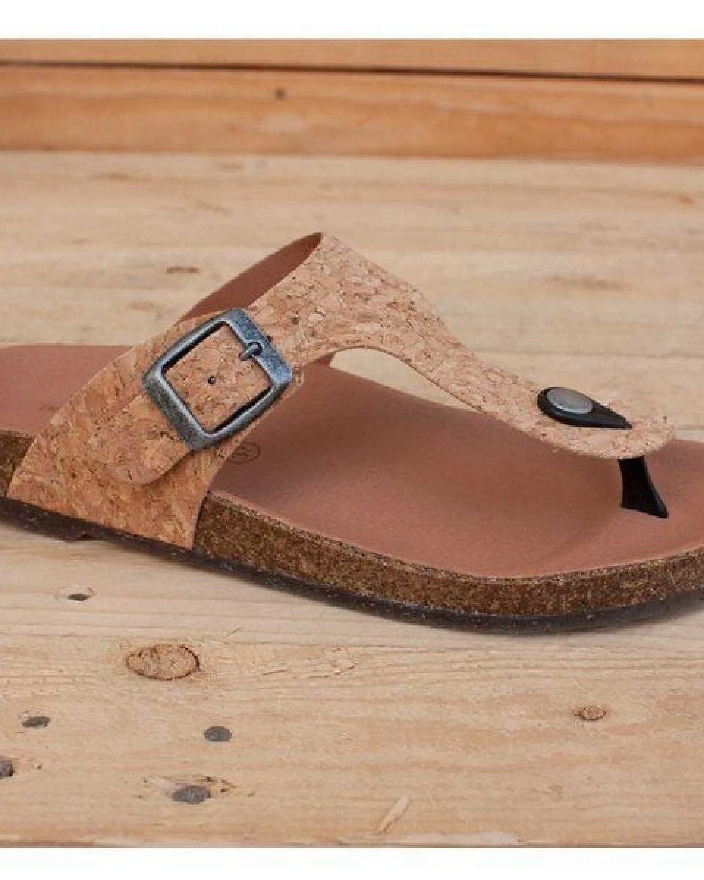 Shoezuu Vegan Vegane Kork Toe Post Zehentrenner Sandalen – Ansicht 2