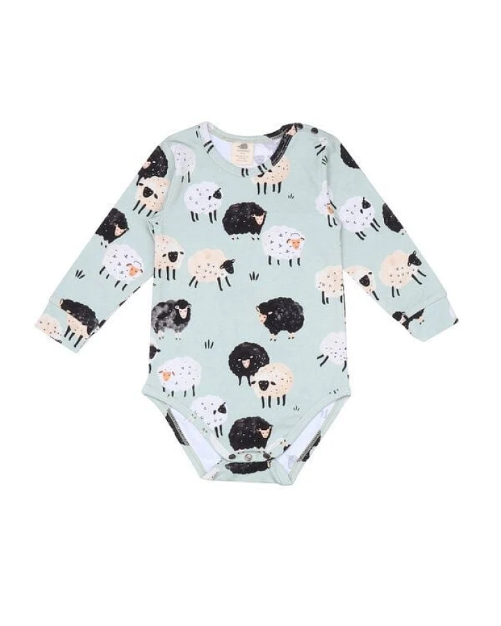Baby Langarm Body *Fluffy Sheeps* Gots & Bio