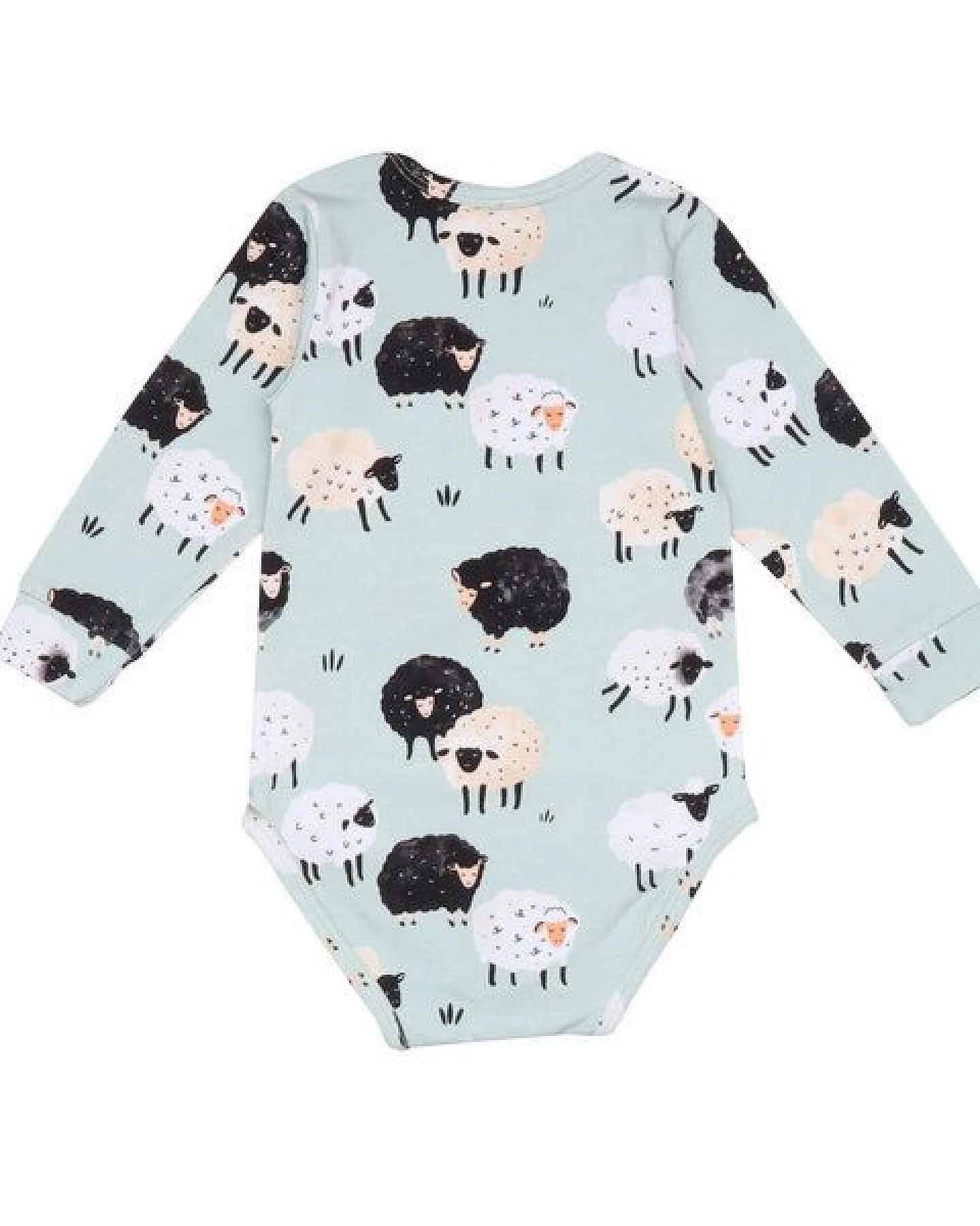 Baby Langarm Body *Fluffy Sheeps* Gots & Bio – Ansicht 2