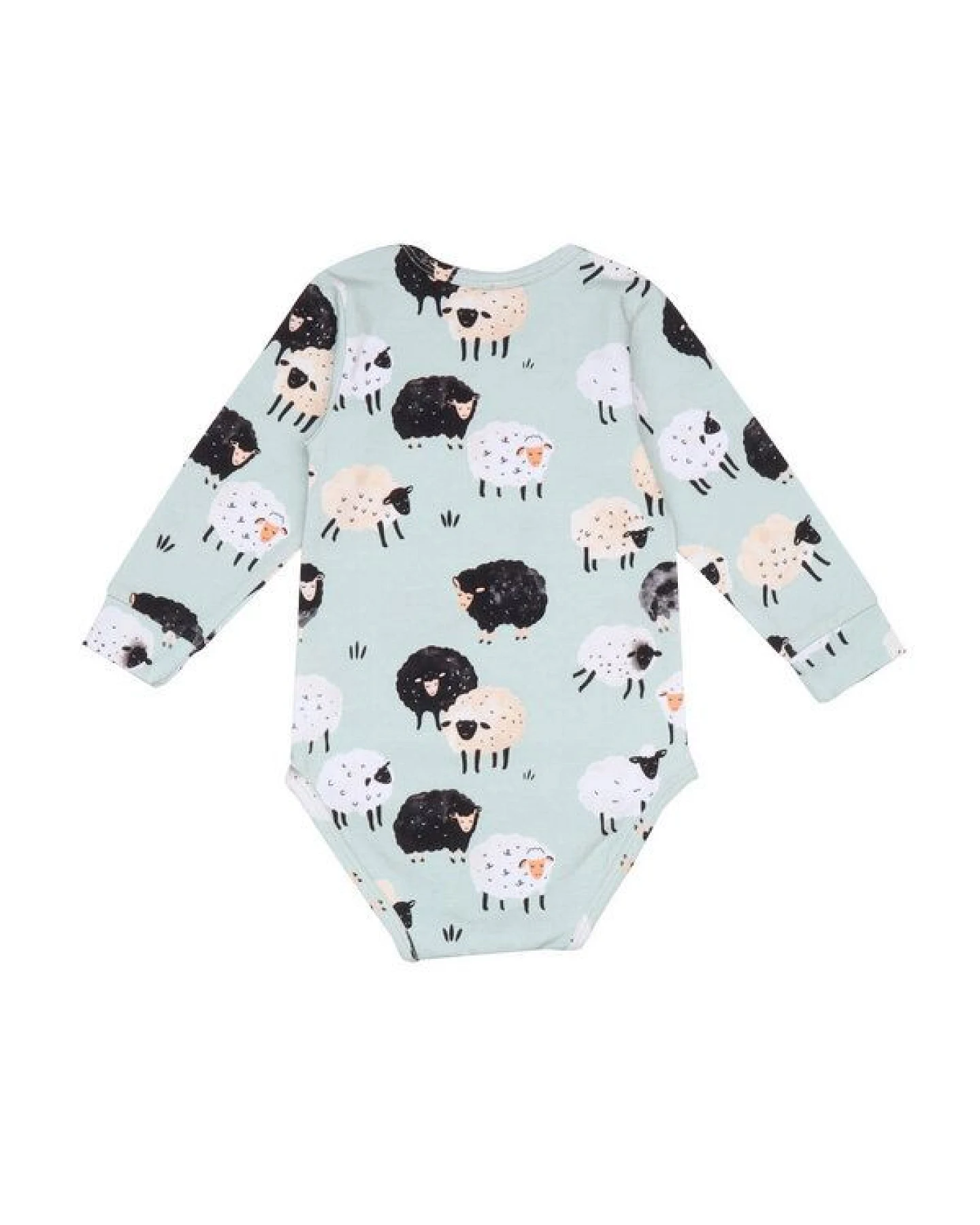 Baby Langarm Body *Fluffy Sheeps* Gots & Bio – Ansicht 2