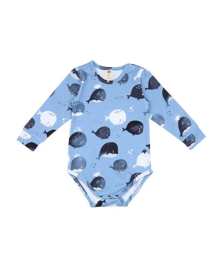 Baby Body Langarm *Cute Whales* Gots & Bio