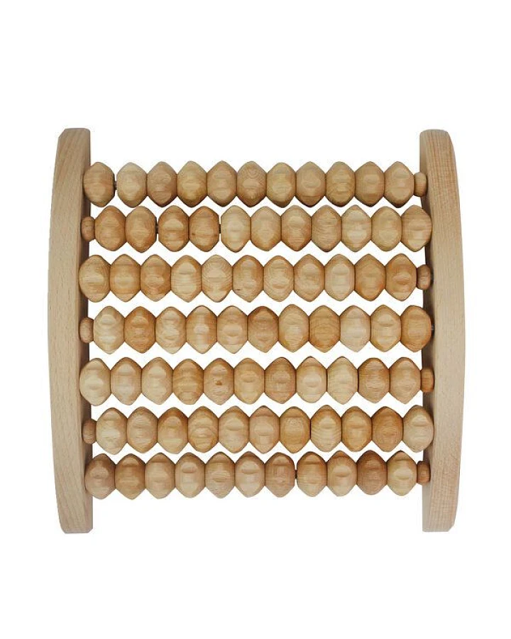Mitienda Shop Fußmassagegerät aus Holz mit Rollen, symmetrisch