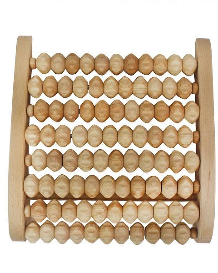 Mitienda Shop Fußmassagegerät aus Holz mit Rollen, asymmetrisch