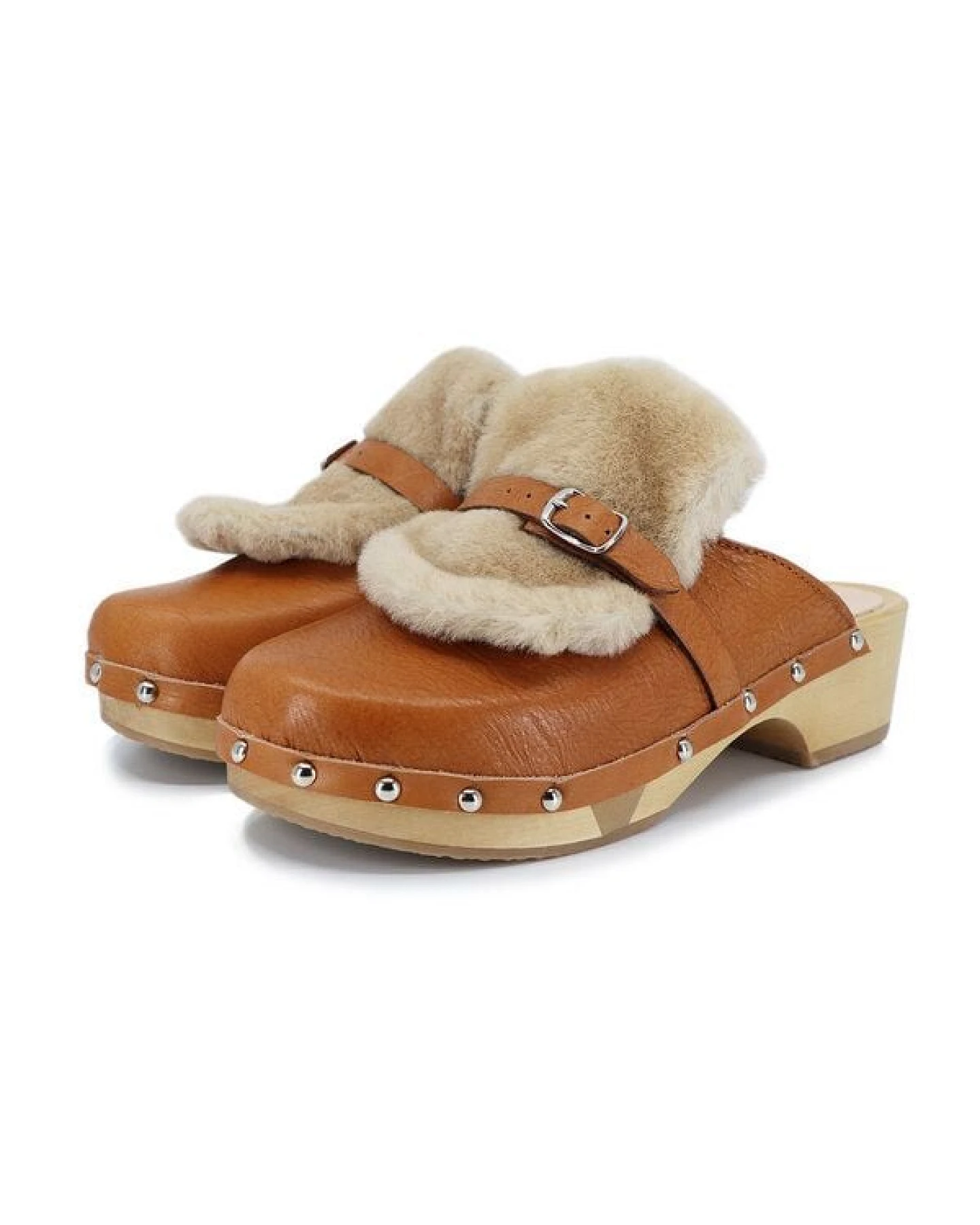 Montagna - flexible Sohle mit kuscheligem Fell - Premium Holz Clogs von me&myClogs - low heel – Ansicht 2