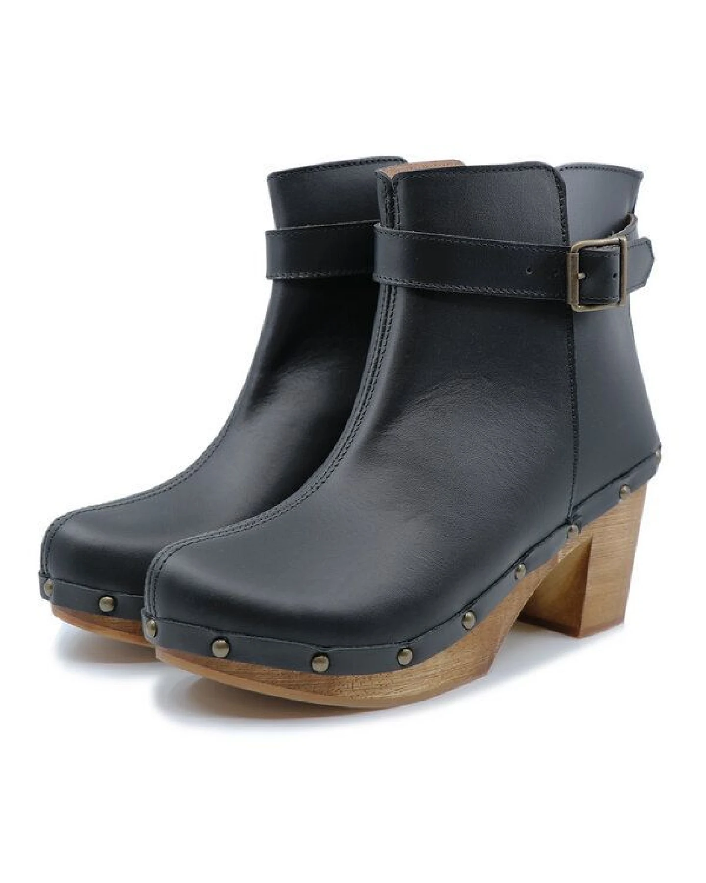 Sophia - Clogs Stiefel mit Absatz - Premium Holz Clogs von me&myClogs - mid heel – Ansicht 2