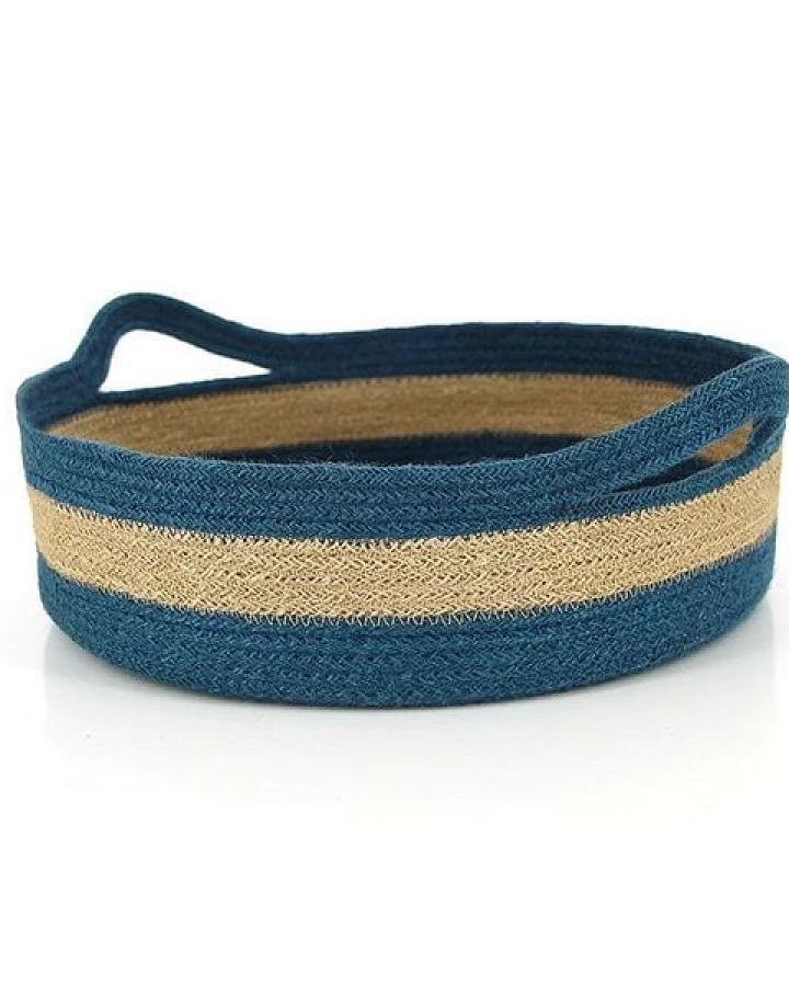 Mitienda Shop Brotkorb aus Jute Indigo rund