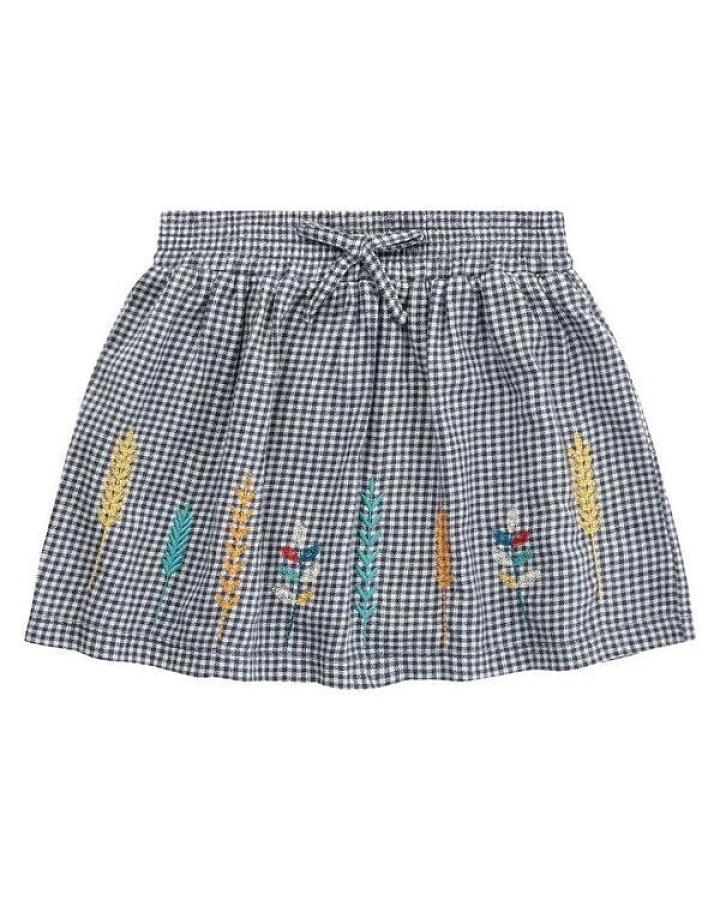 sense-organics Flanell Rock mit Stickerei