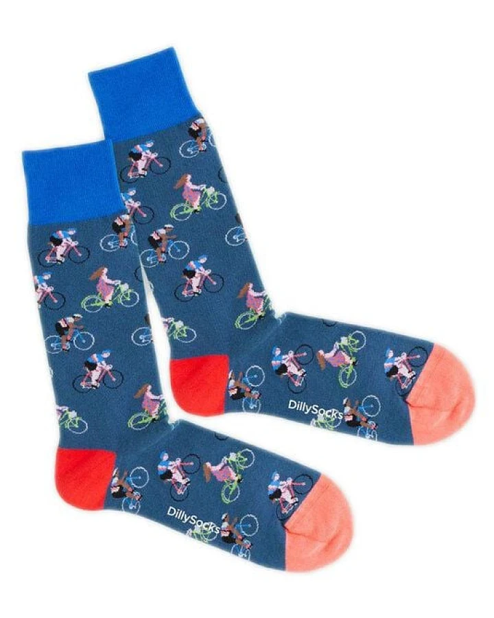 DillySocks Socken Blue Bike aus Biobaumwoll-Mix