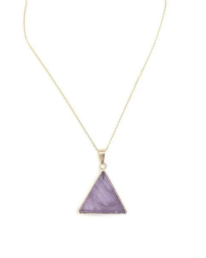 Amethyst Dreieck Halskette, aufrecht vergoldet von Crystal and Sage