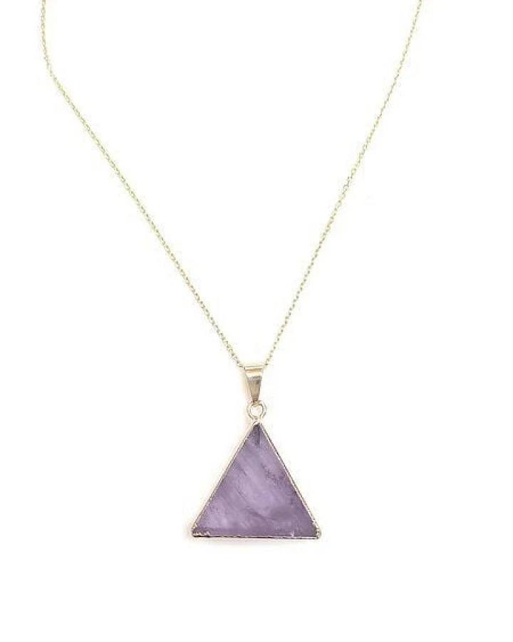 Amethyst Dreieck Halskette, aufrecht vergoldet von Crystal and Sage