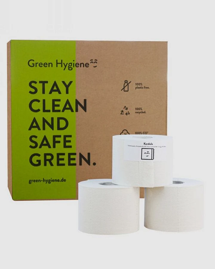 Green Hygiene Toilettenpapier KORDULA, 3-lagig, 36 Rollen, 400 Blatt