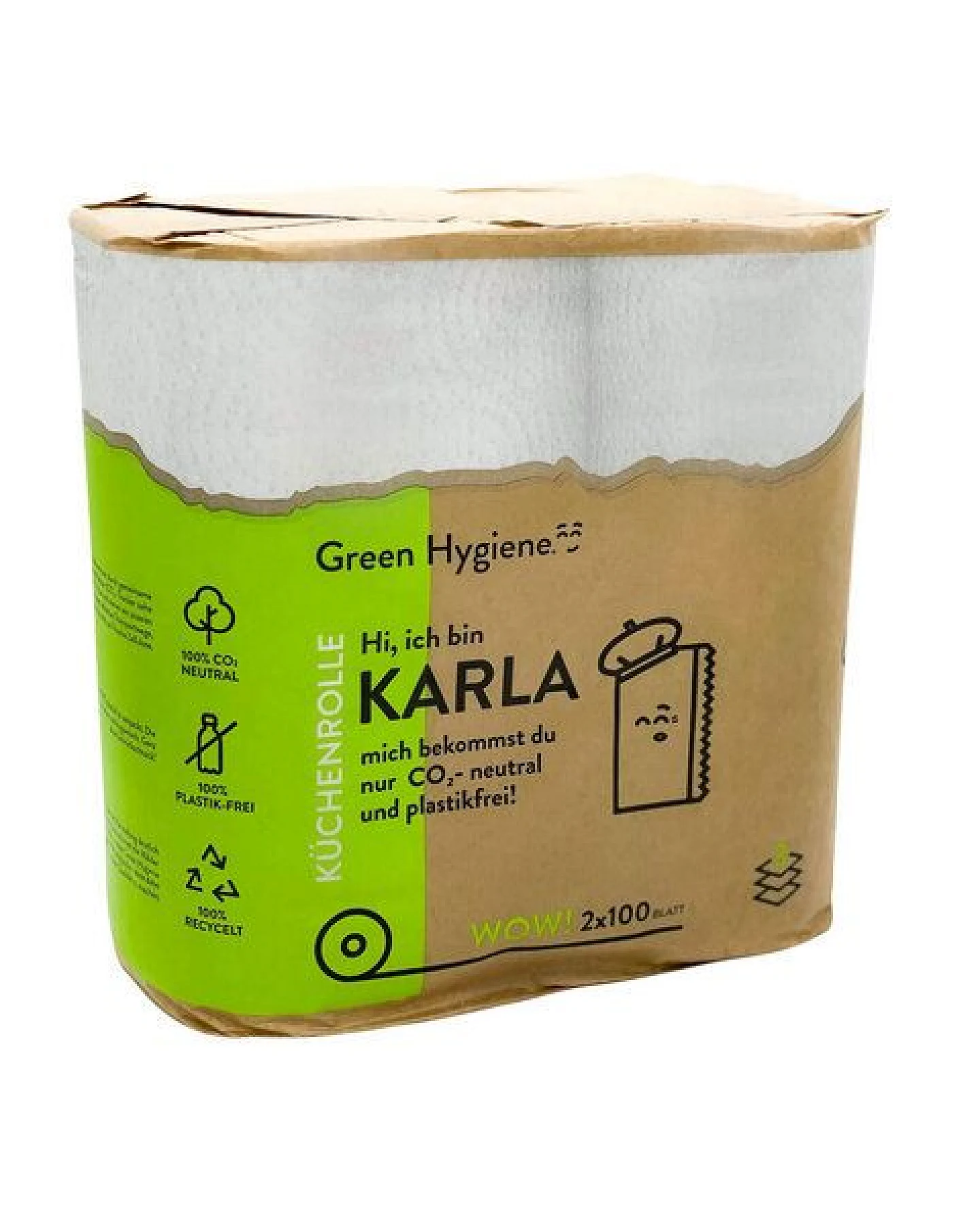 Green Hygiene Küchenrolle KARLA, 3-lagig, 2x100 Blatt – Ansicht 3