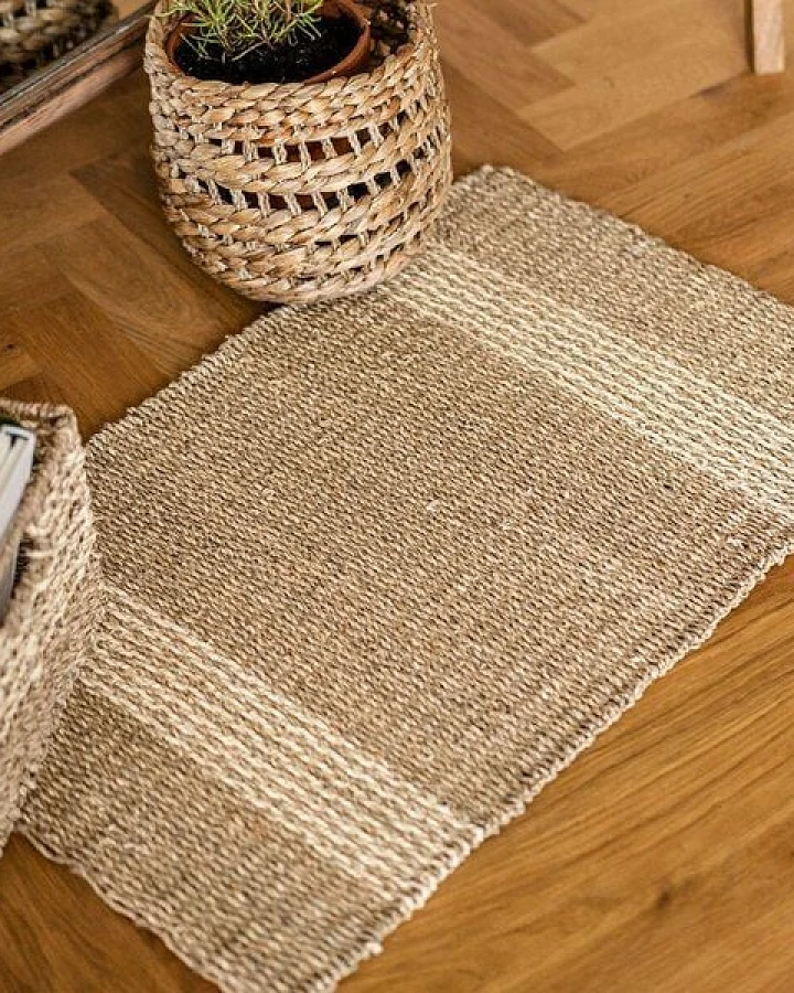 atisan Kleiner Naturfaser Teppich Minta