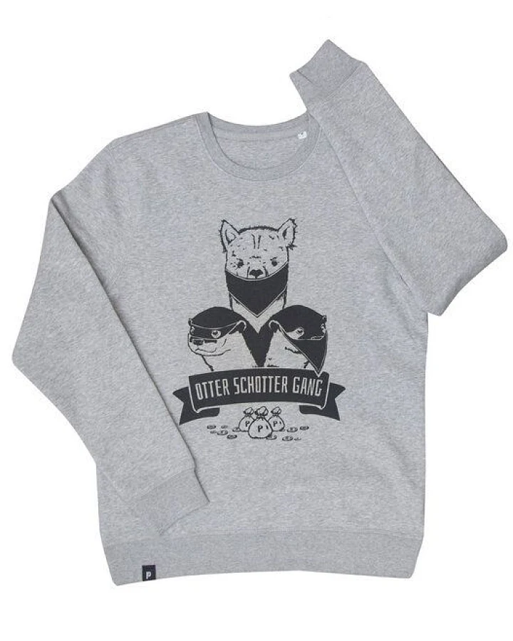 päfjes Otter Schotter Gang - Fair Wear Unisex Sweater - Heather Grey