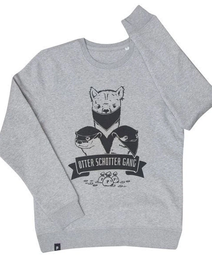 päfjes Otter Schotter Gang - Fair Wear Unisex Sweater - Heather Grey