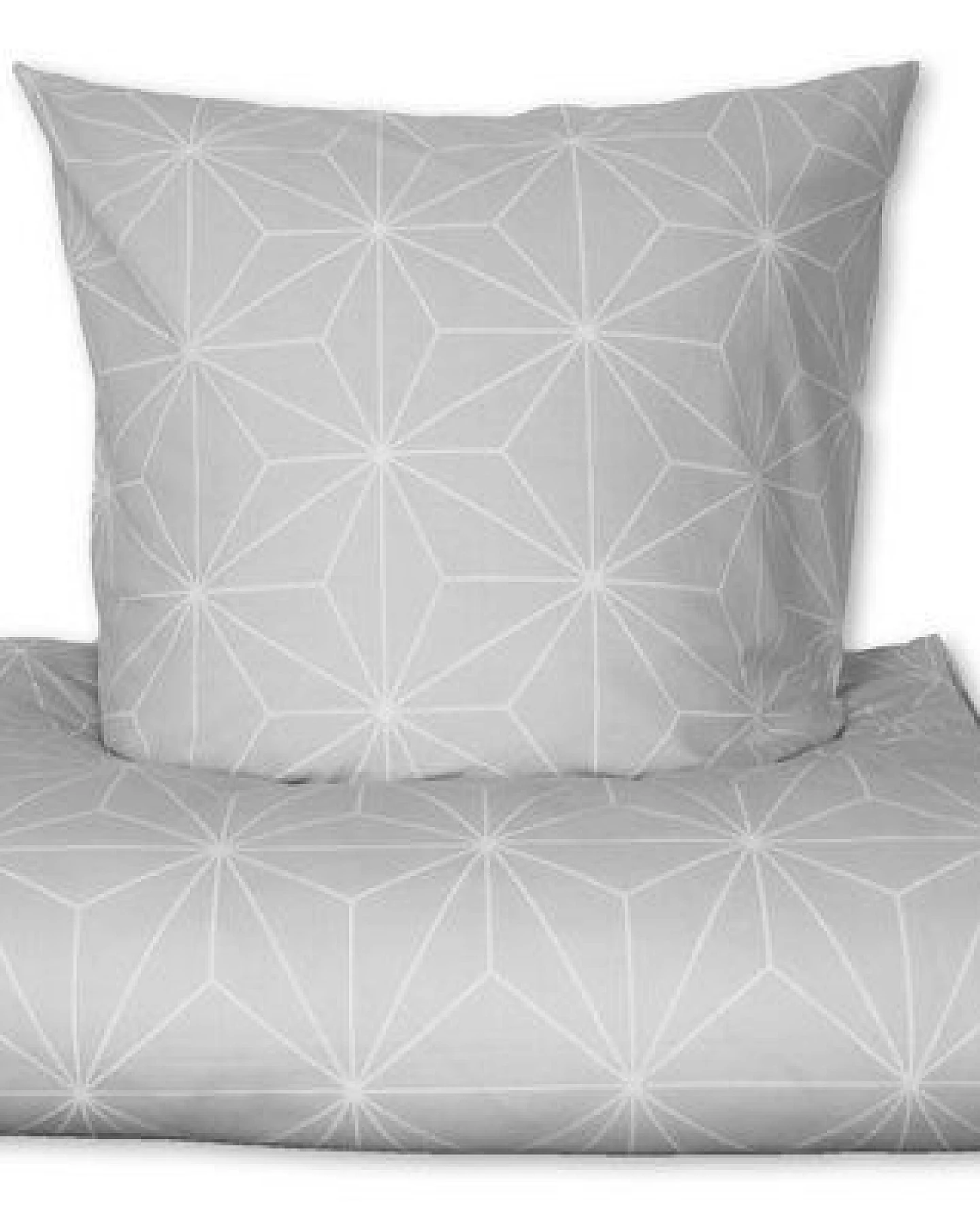 jilda-tex Bettwäsche "Simple Geometric Grey" 100% Bio-Baumwolle 135x200 + 80x80 cm – Ansicht 2