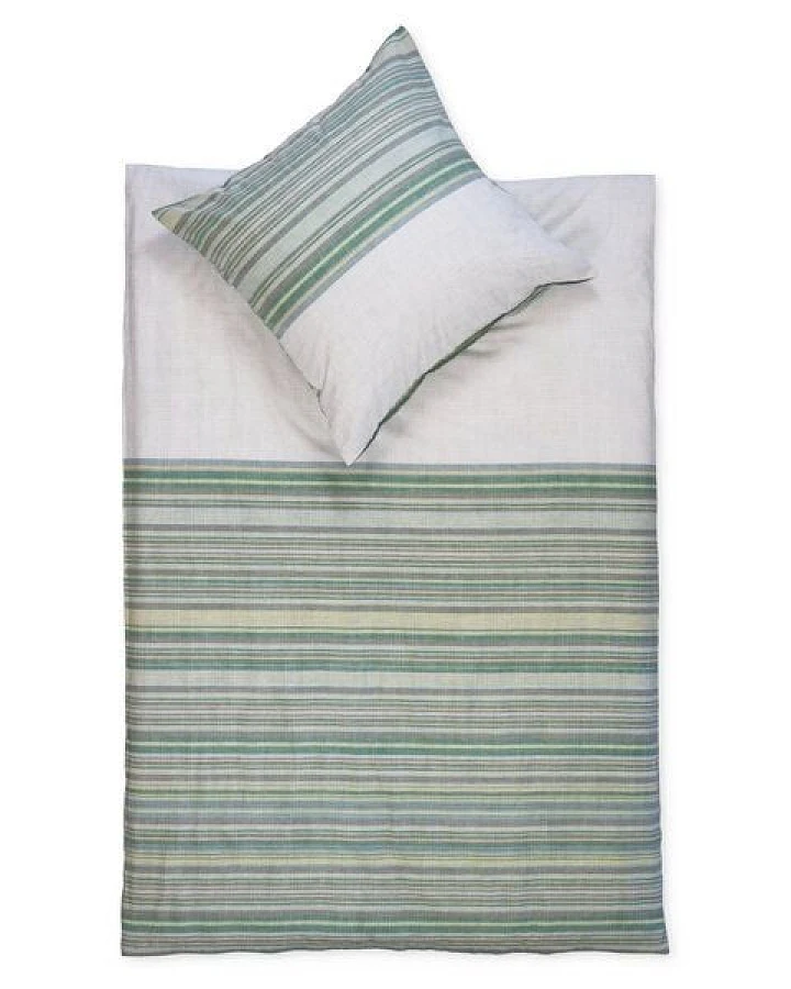 jilda-tex Bettwäsche Flanell "Deep Ocean Stripes" 100% Baumwolle 135x200 + 80x80 cm