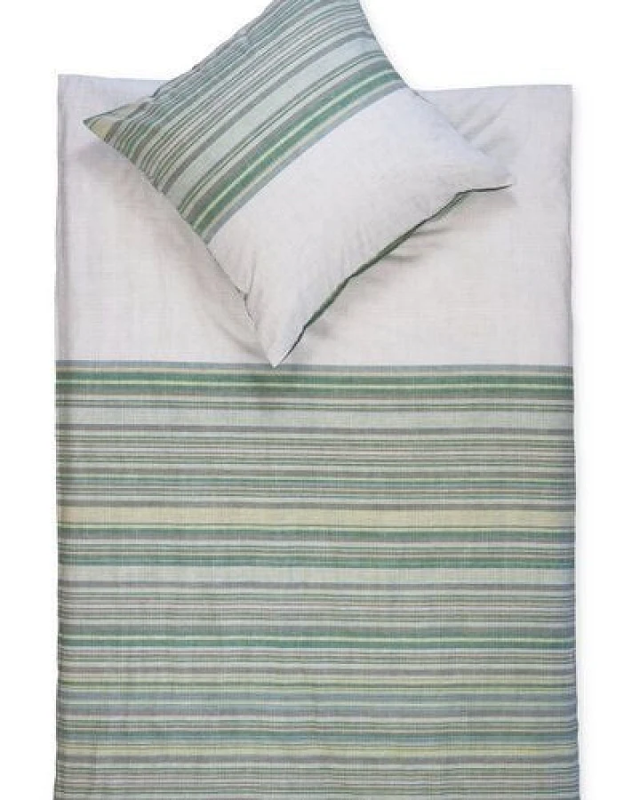 jilda-tex Bettwäsche Flanell "Deep Ocean Stripes" 100% Baumwolle 135x200 + 80x80 cm