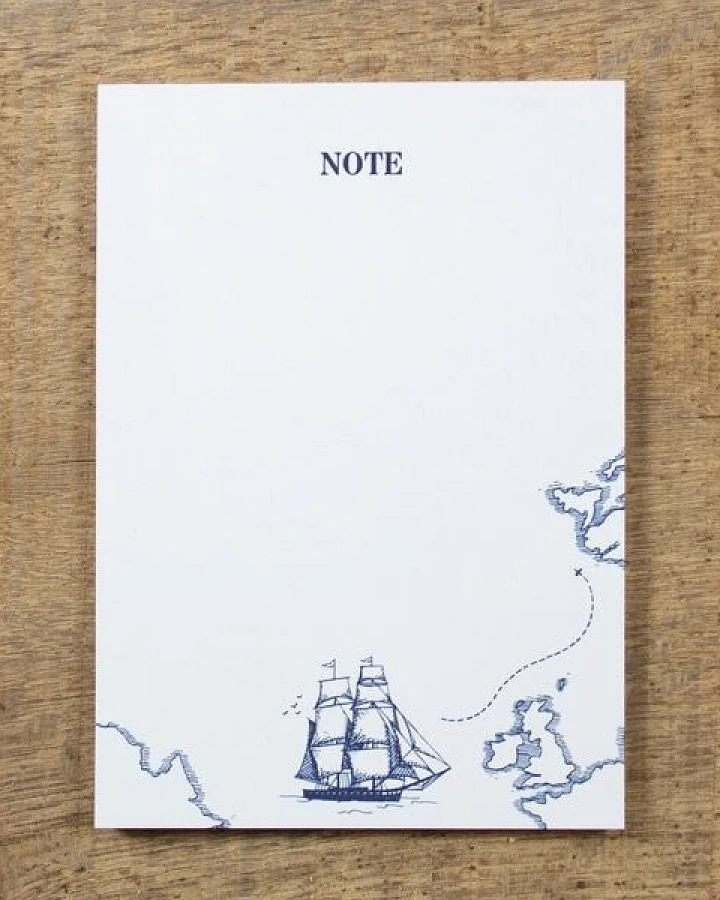 Bow & Hummingbird Notizblock Segelschiff