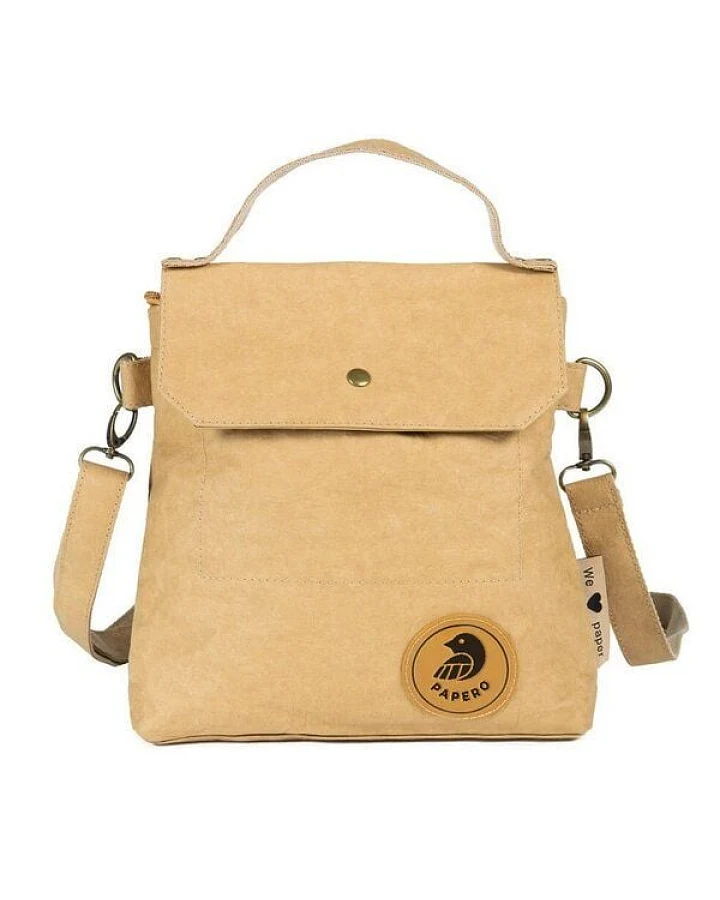 PAPERO Umhängetasche Kraft Papier Handtasche reißfest, wasserfest