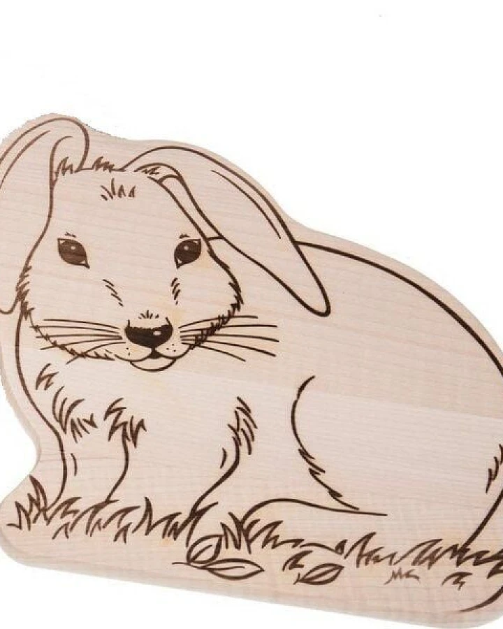 ReineNatur Brettchen Hase - Vesperbrett – Ahorn - Größe: 24x21x1,2 cm