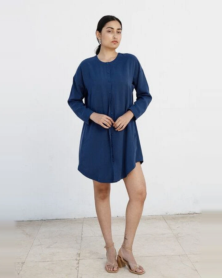 Studio Hertzberg OVERSIZE HEMDBLUSENKLEID "FII-NE" AUS TENCEL