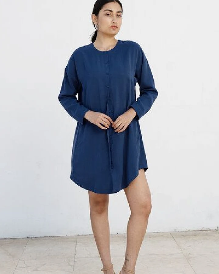 Studio Hertzberg OVERSIZE HEMDBLUSENKLEID "FII-NE" AUS TENCEL