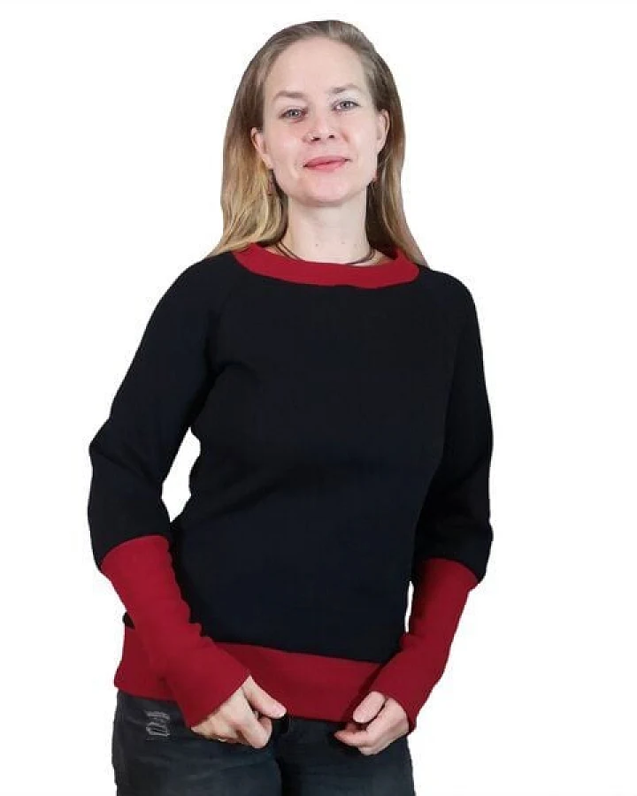liebewicht Pullover Sweatshirt kurz mit langen Bündchen