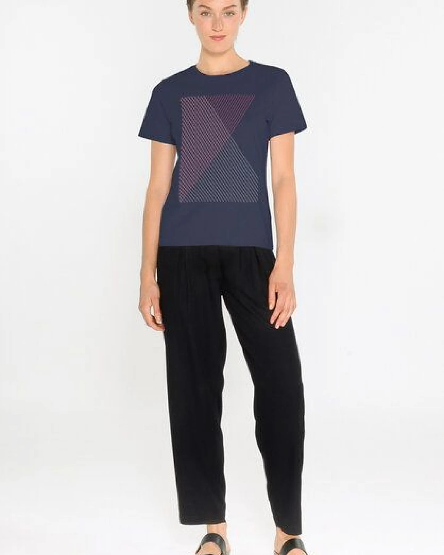 ThokkThokk Damen Print T-Shirt SPACEGRID aus Biobaumwolle – Ansicht 3