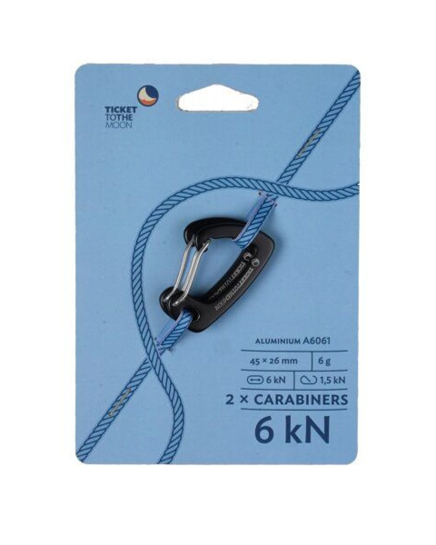 Ticket to the Moon Ultraleichte Aluminium Karabiner 6 kN (2 Stk.) – Ansicht 3