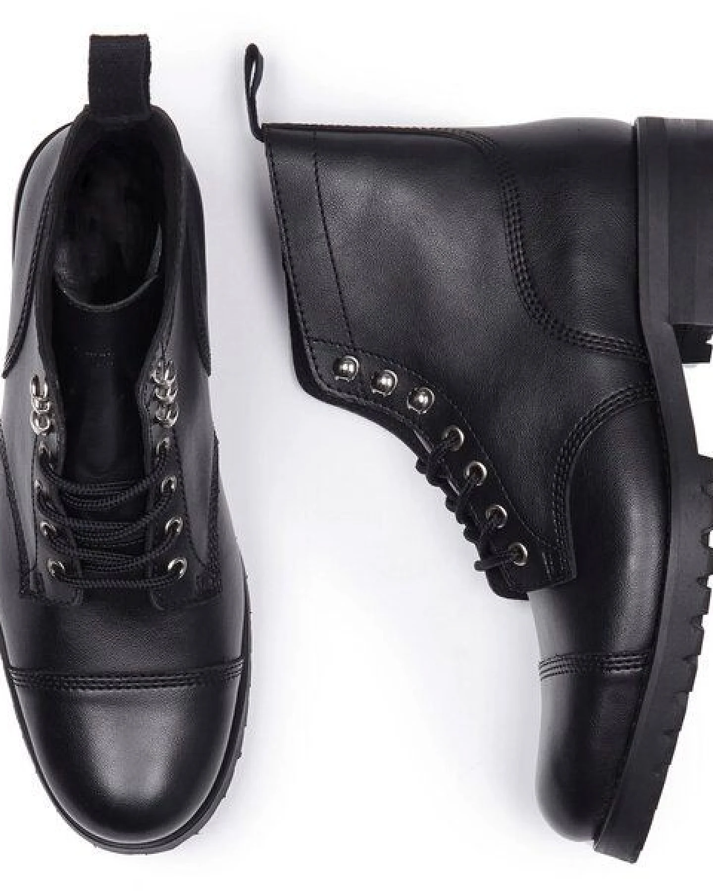 Will's Vegan Shop Work Boots aus veganem, italienischen Leder – Ansicht 2