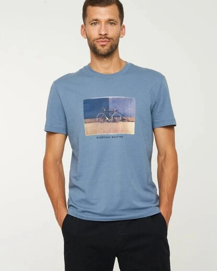 Herren T-Shirt aus Bio-Baumwolle - AGAVE BIKE WALL - recolution