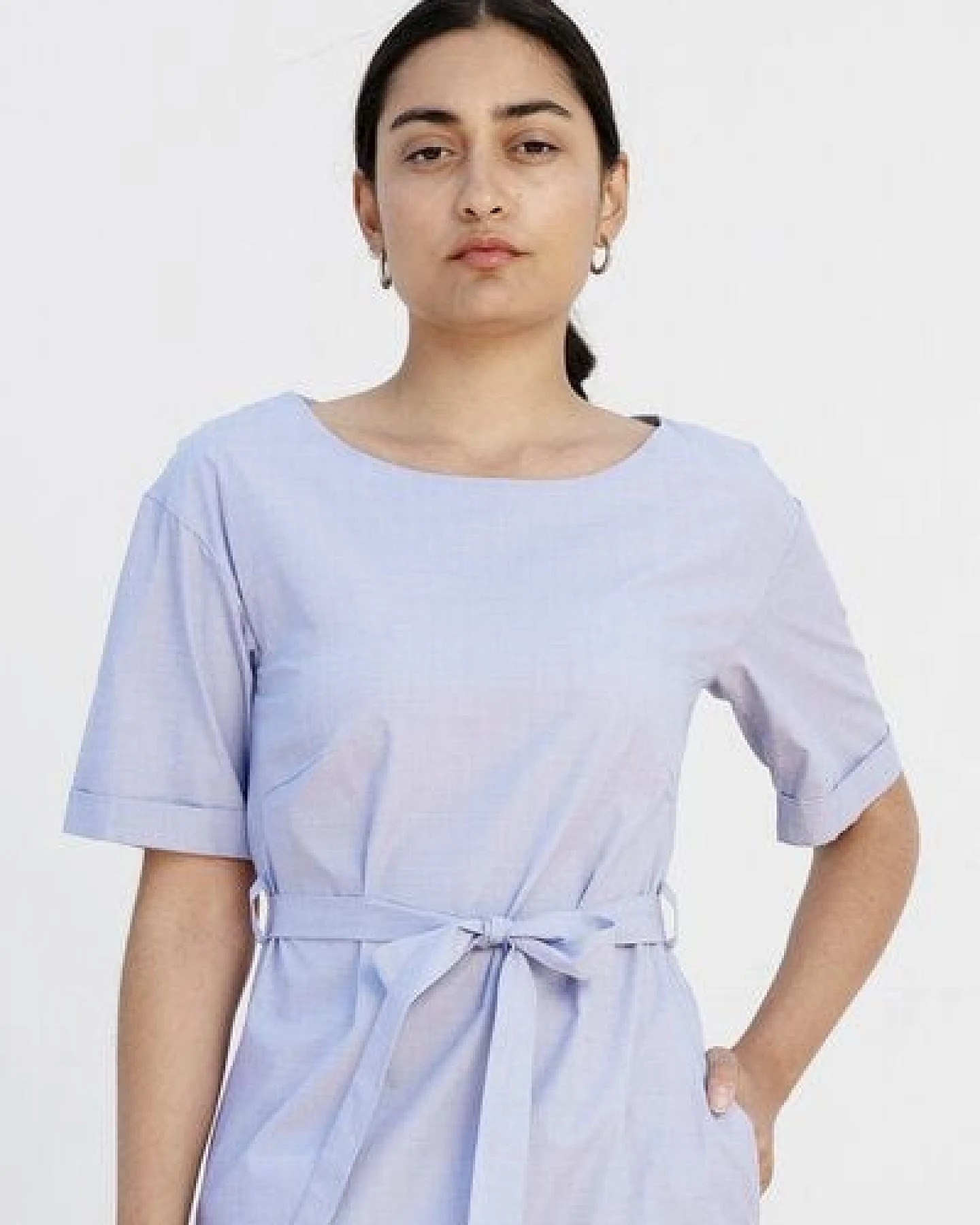 Studio Hertzberg Knielanges Sommerkleid mit Ärmeln ED-DAA aus 100% Bio Baumwolle – Ansicht 4