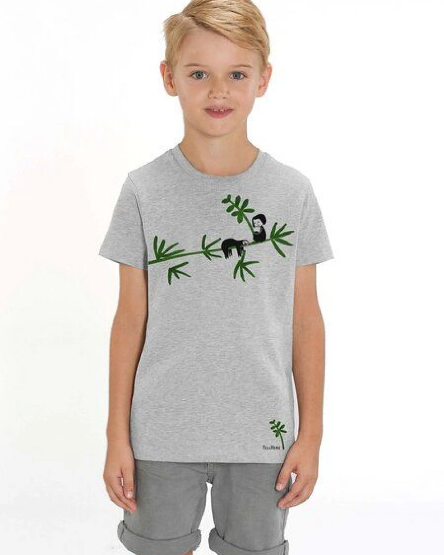 FellHerz Kids T-Shirt Faultier grey melange – Ansicht 2