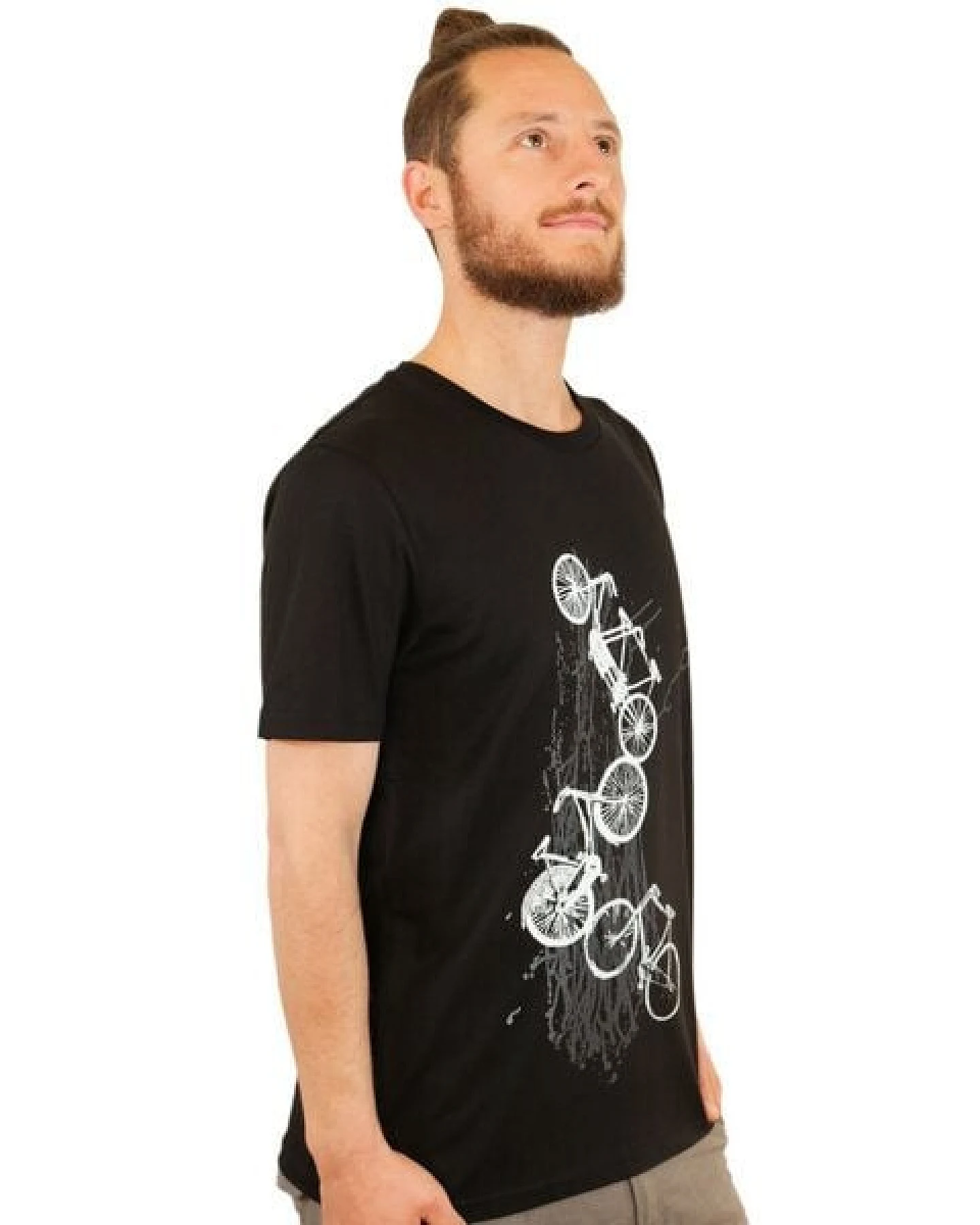 Spangeltangel Herrenshirt "Fahrräder", bedruckt, Siebdruck, sportlich, Bio-Baumwolle – Ansicht 3
