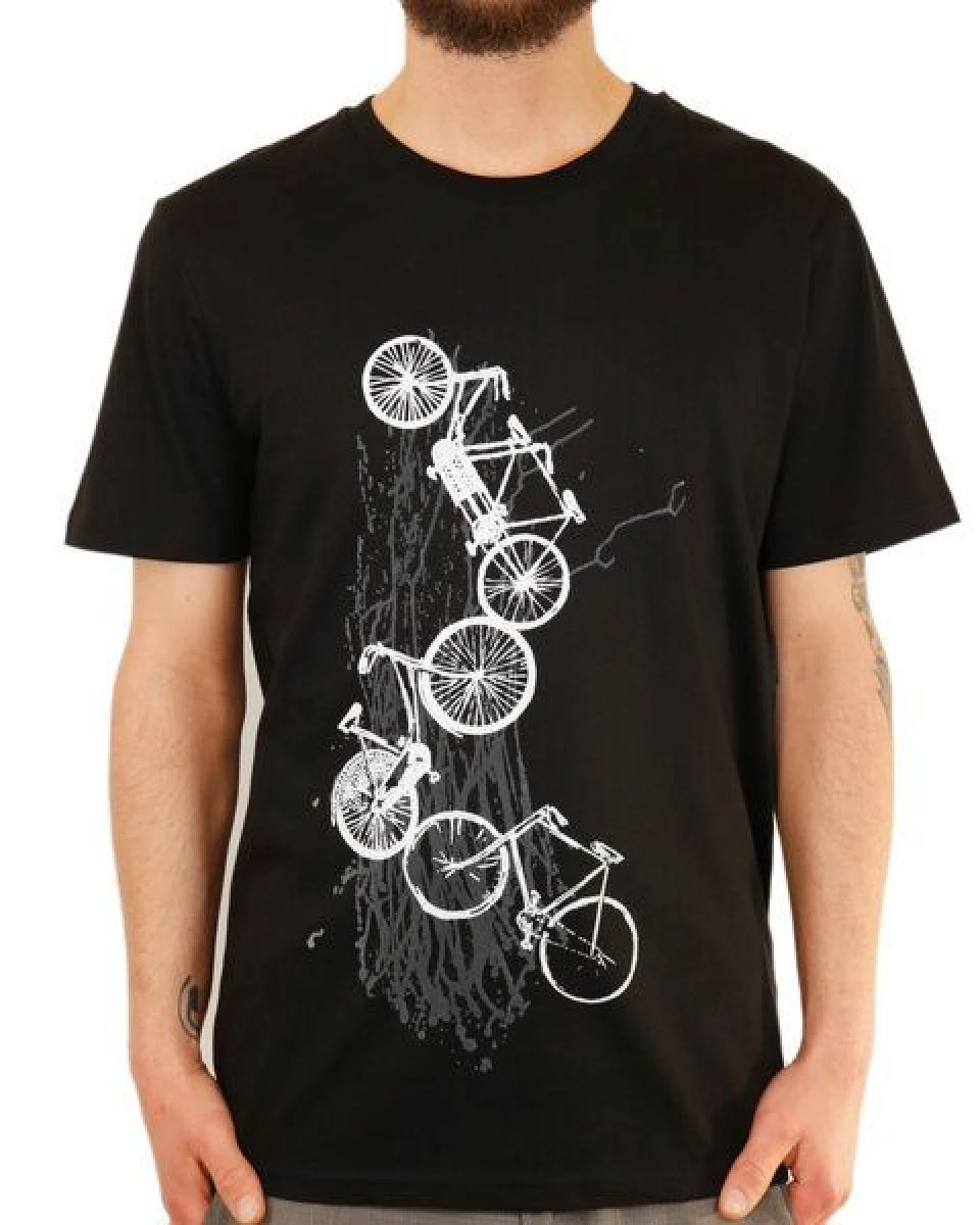 Spangeltangel Herrenshirt "Fahrräder", bedruckt, Siebdruck, sportlich, Bio-Baumwolle – Ansicht 2