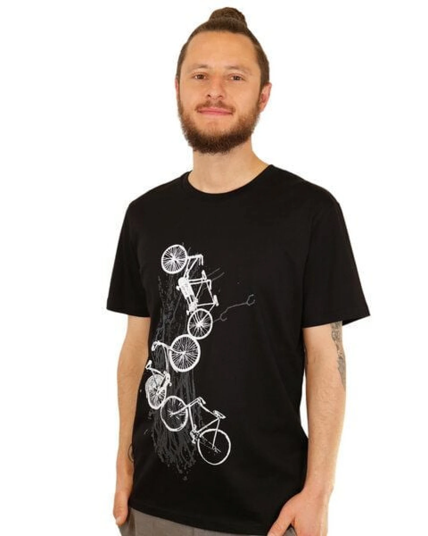 Spangeltangel Herrenshirt "Fahrräder", bedruckt, Siebdruck, sportlich, Bio-Baumwolle – Ansicht 4